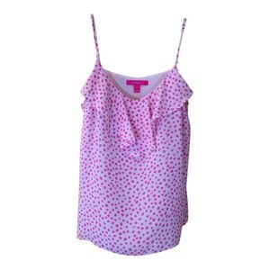 Lilly Pulitzer Pink Polka Dot Sleeveless Blouse